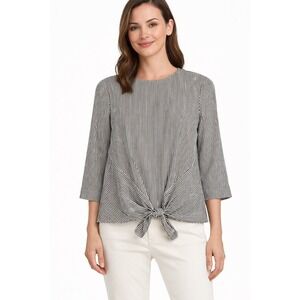 *Sale*J. Jill Striped Top Women's Medium Tie Front 3/4 Sleeve Top Casual Work